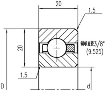 公制深沟球薄壁轴承（C型）参数图